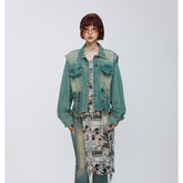 Unisex Jacket Retro Washed Denim Jacket Coat